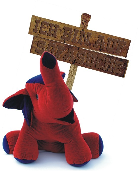 BRETZ Sofakissen Elefant Polster rot Ausstellungsstück Bretz Elefant Kissen