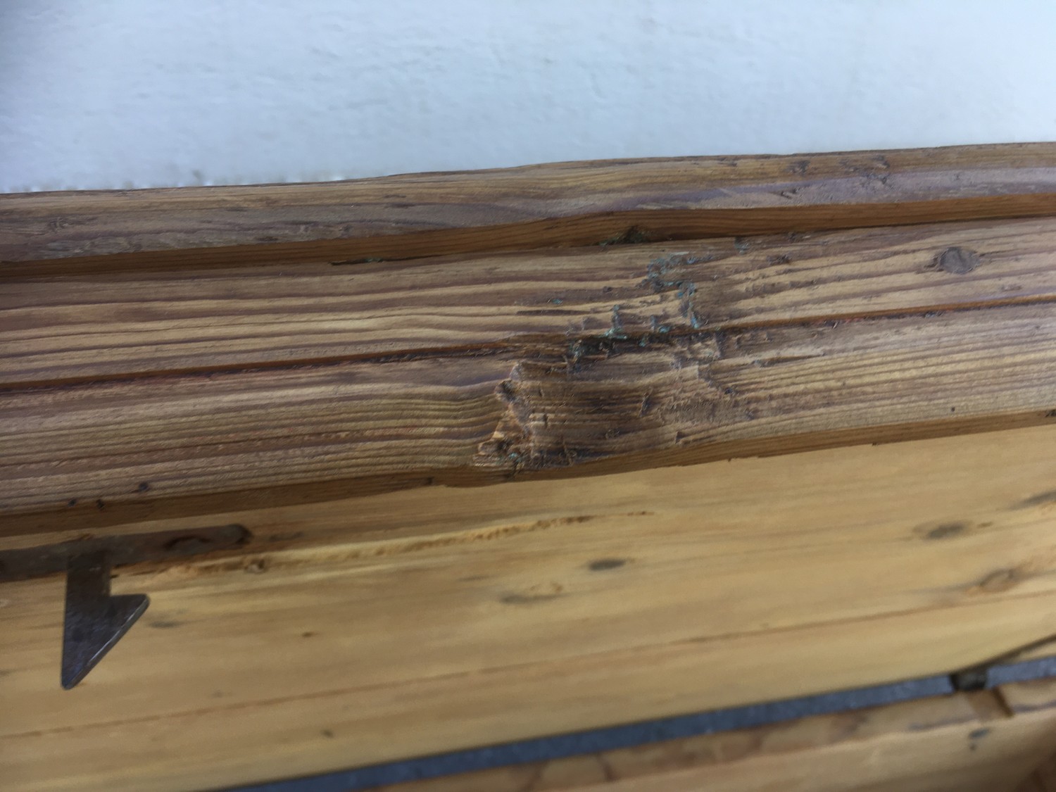 Truhe Landhaus Weichholz antik groß Flachdeckel Kiste groß