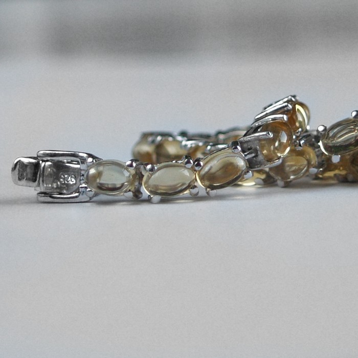 Armband 925 Silber Citrin 14k Weißgold vergoldet Edelsteine