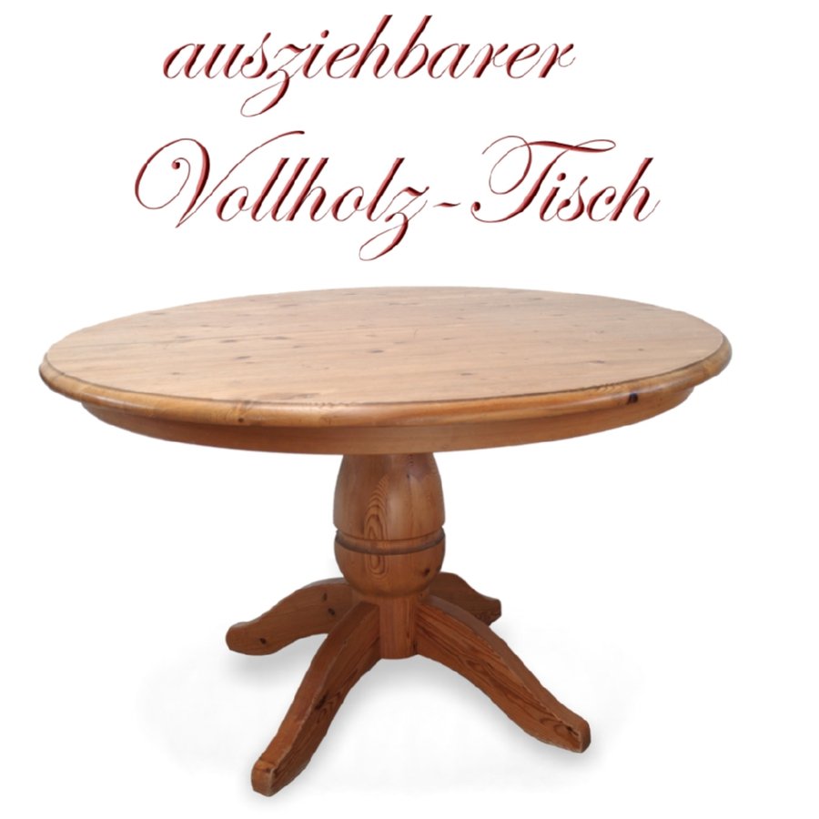 bezaubernder Tisch ausziehbar Massivholz Küchentisch rund Bauerntisch Vollholz Vollholz Tisch ausziehbar