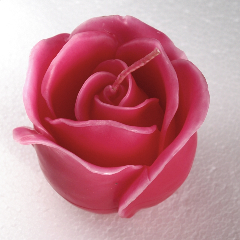 Kerze Tafelkerze Verlobung Hochzeit Festtafel große Rose "dunkel rosa" dunkelrosa Kerze Rose