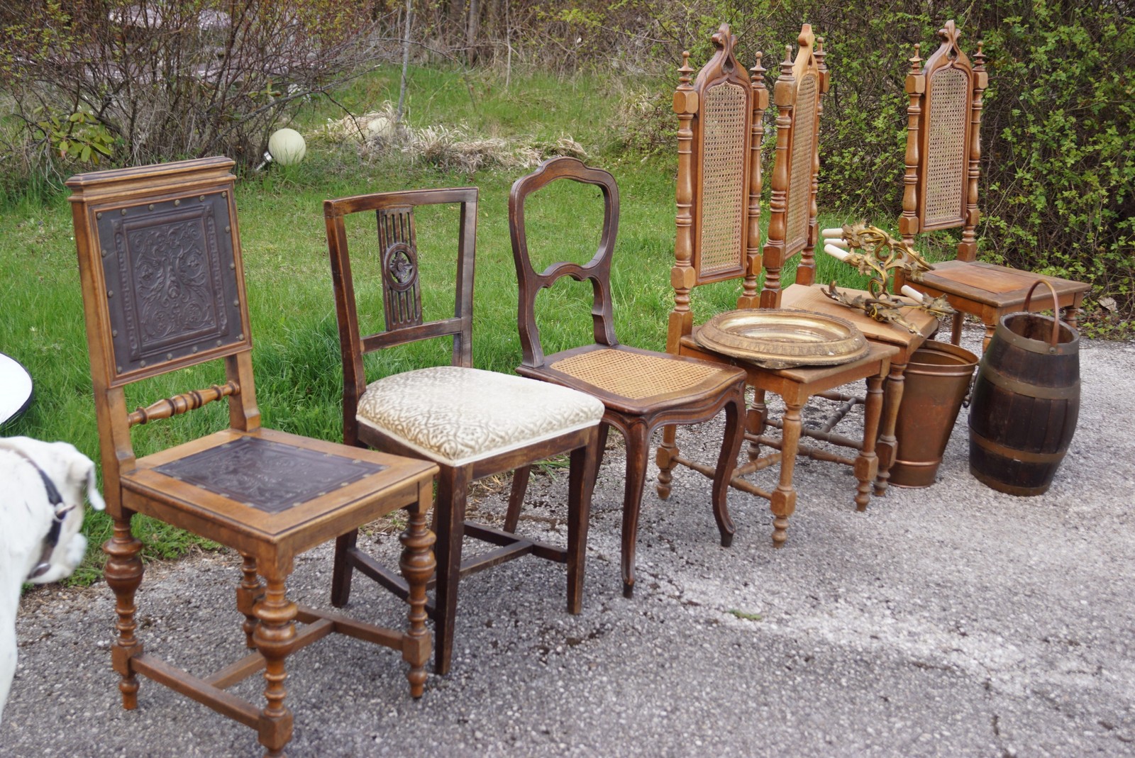 Stuhl Barockstil Rokoko Geflecht Sessel Vintage antik um 1900