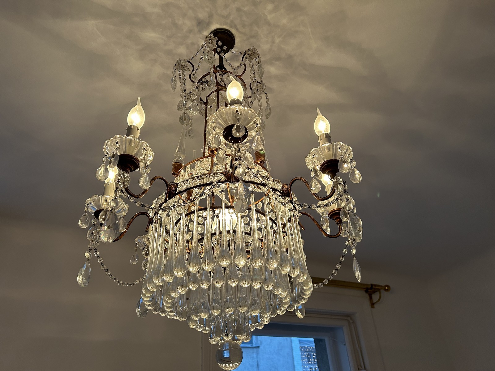 Neoklassizistischer Kronleuchter Kristall Murano Glas Antik Neoklassizistischer Kronleuchter Kristall Murano Glas Antik