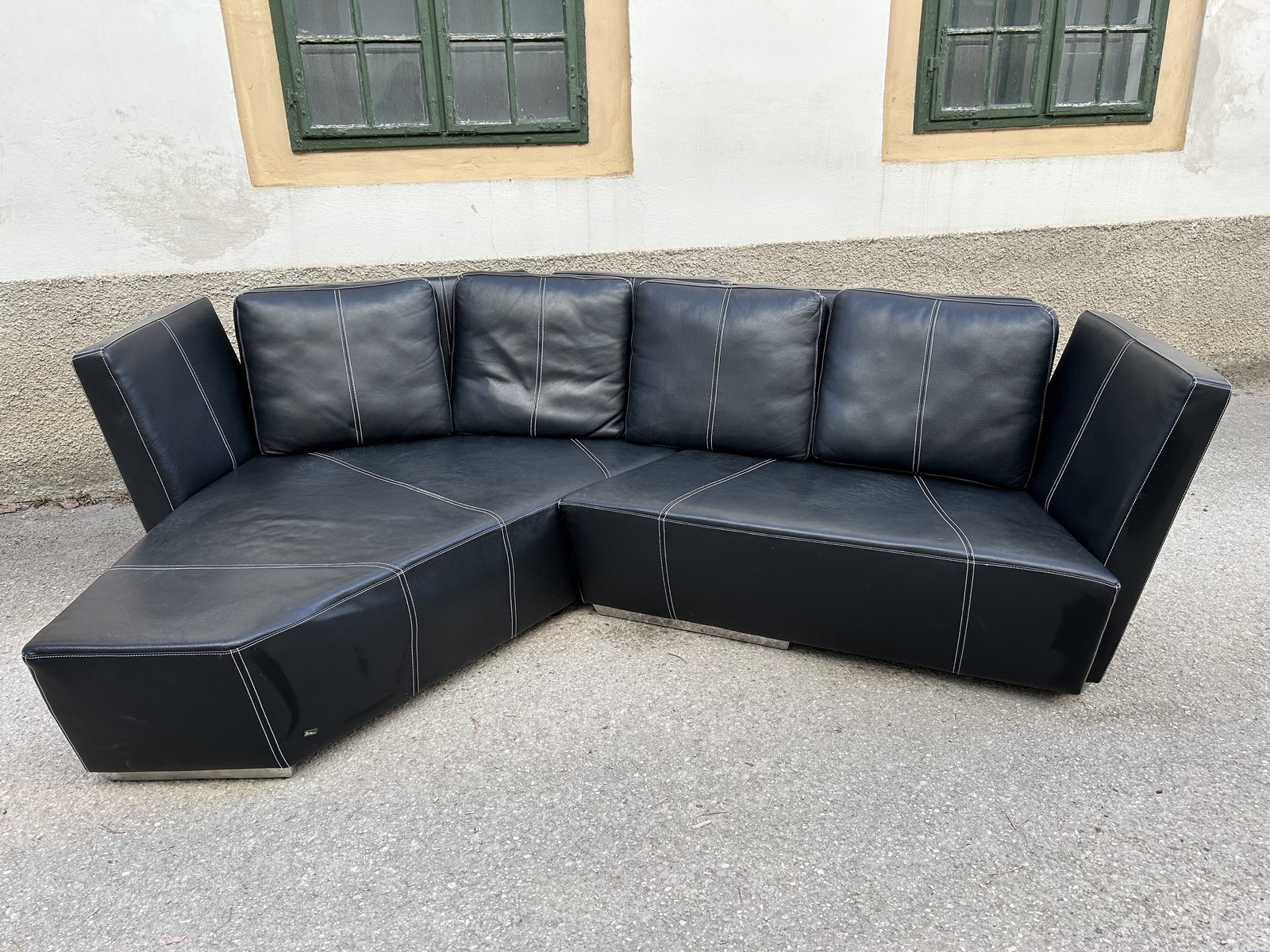 Bretz Designersofa Leder schwarz Couchlandschaft 2-teilig