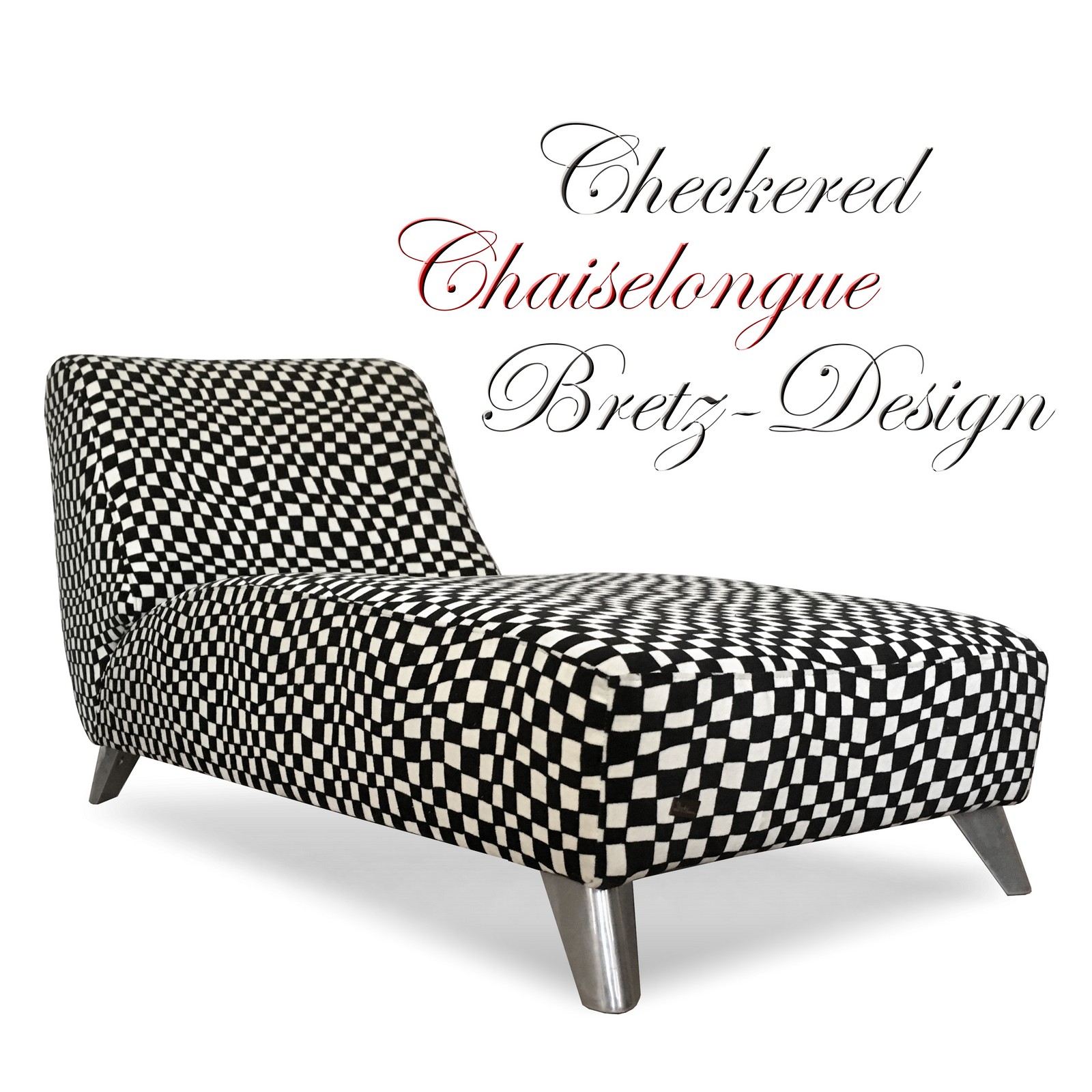 BRETZ Longchair Stuhl Sessel Chill Karostoff Würfelmuster Bretz Stuhl