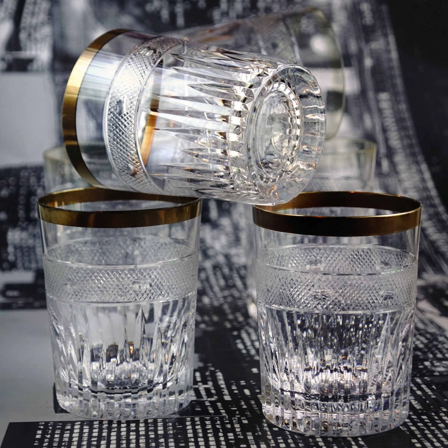 Bleikristall Gläser Becher Goldrand Kristallgläser Whisky od Saft