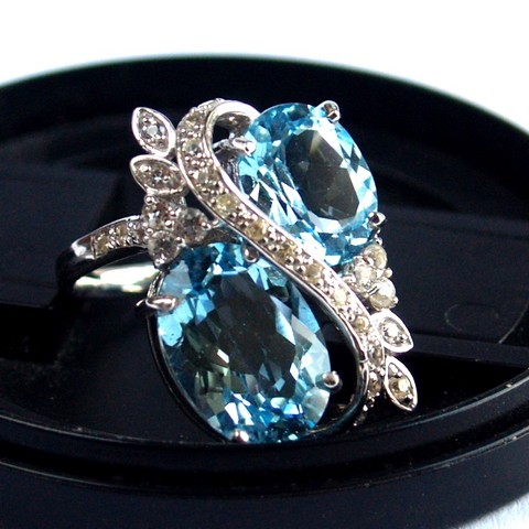 Edelstein Ring 925 Silber Damenring Gr 16 Topas Edelsteine