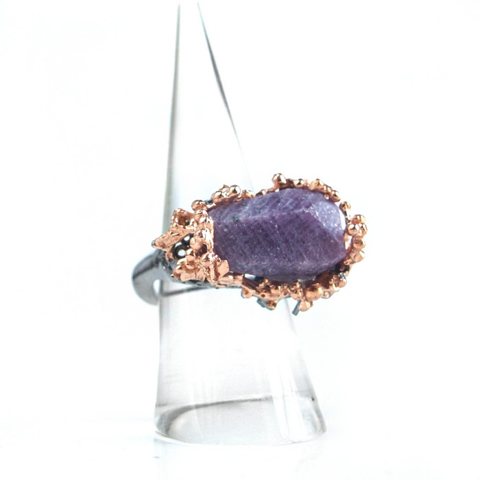 Ring 925 Silber Edelstein Rubin natuerlich Peridot Heilstein handgefertigt
