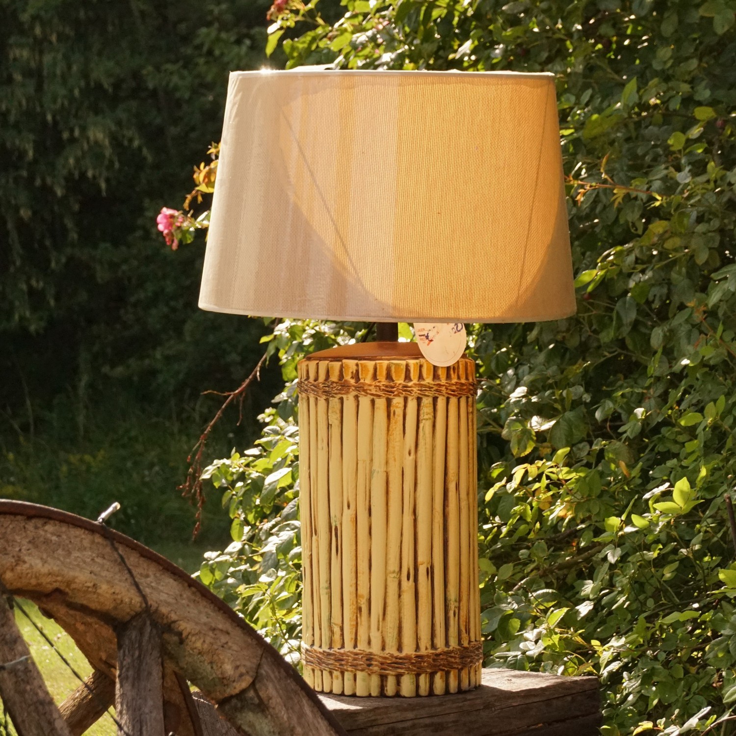Orion Tischlampe Keramik Bambusdekor neuwertig