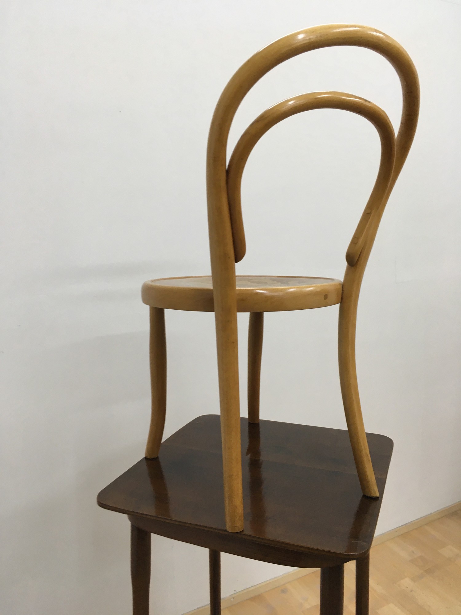 Antiker Sessel Bugholz Fischel Kinderstuhl Harlekin Stuhl Clown antik