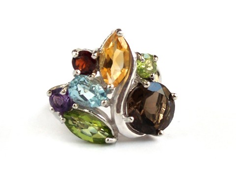 925 Silber Ring echte Edelsteine