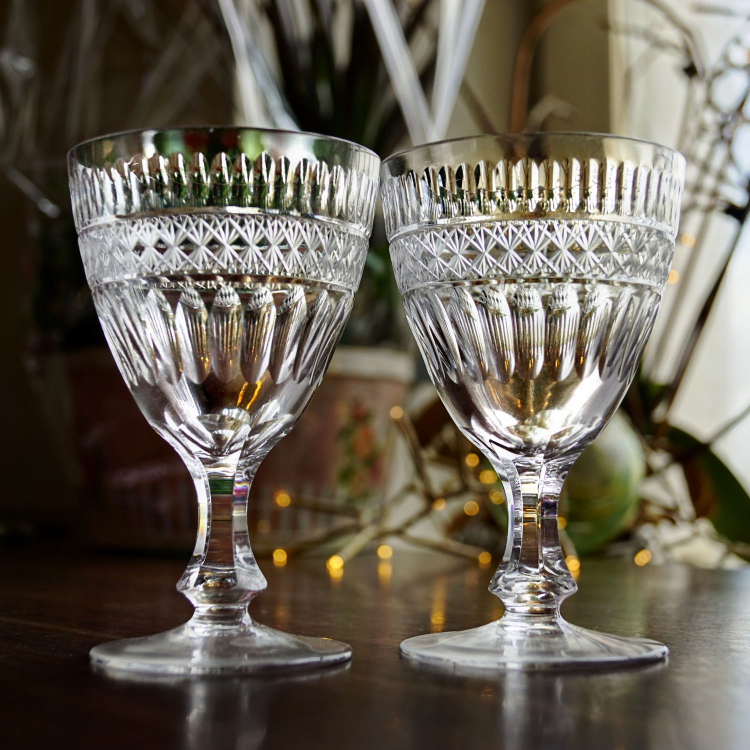 Bleikristall Gläser funkelnde Kristall Weingläser Kristallgläser *Traum* Bleikristall Weingläser Vintage wie neu