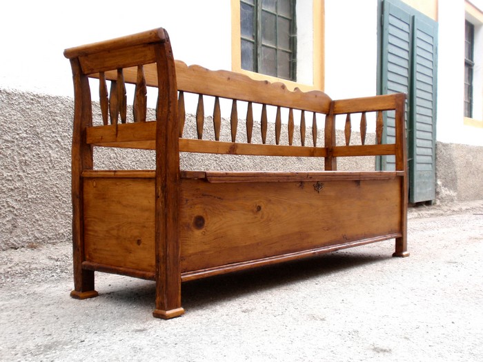 Sitzbank Vollholz Truhe