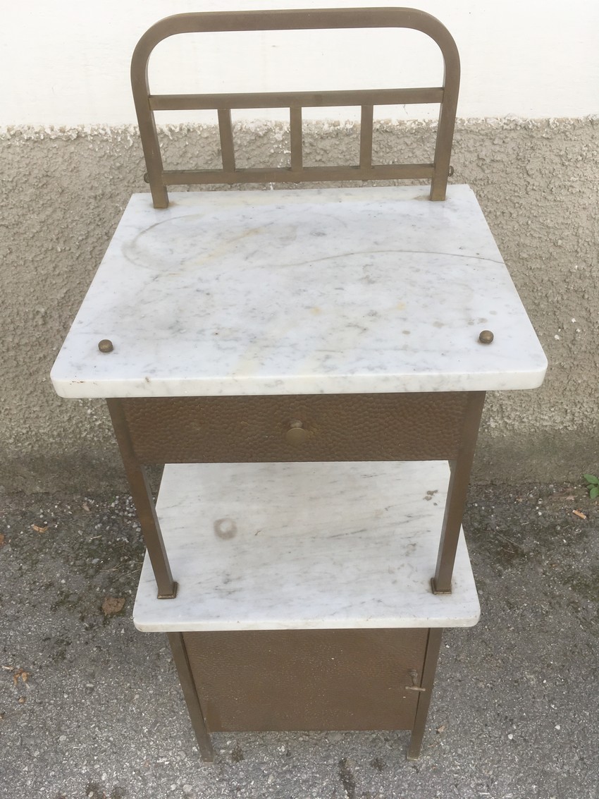 Schrank antik Messing Marmor Jugendstil