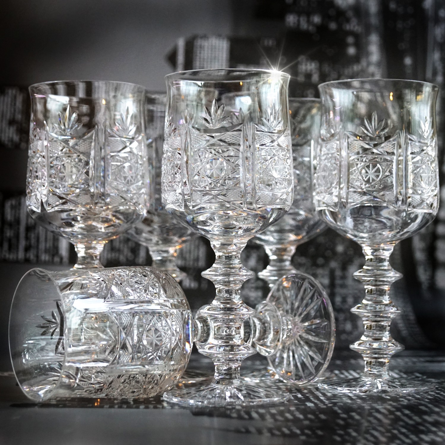 Bleikristall funkelnde Riedel Gläser Kristall Weingläser Kristallgläser *Traum* Bleikristallgläser Wein Burgunder J. Riedel geschliffen Stern Raute Vintage