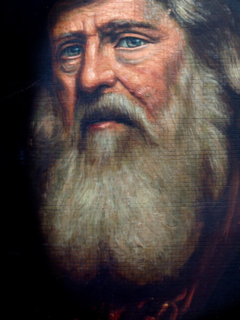 Gemälde Großes Galeriebild Portrait BÄRTIGER MANN mit Bilderrahmen