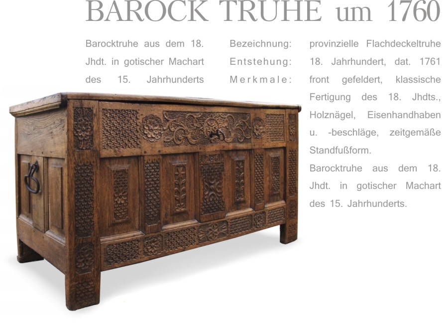Provinzielle Truhe von 1761 provinziell antik geschnitzt provinzielle Truhe von 1761