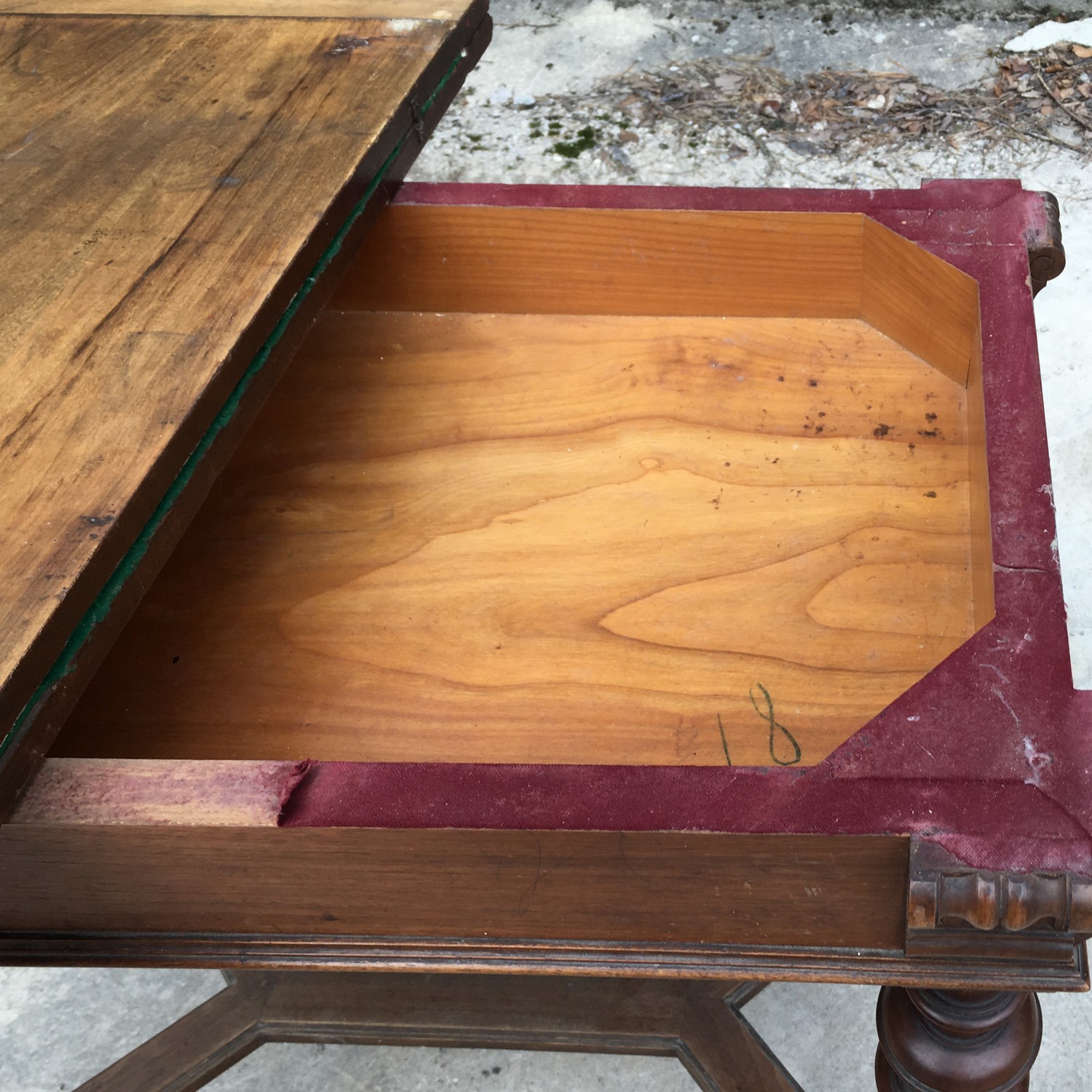 Antiker Spieltisch Historismus um 1880 Schreibtisch aufklappbar Konsole Massivholz Messing Pokertisch Herrenzimmer