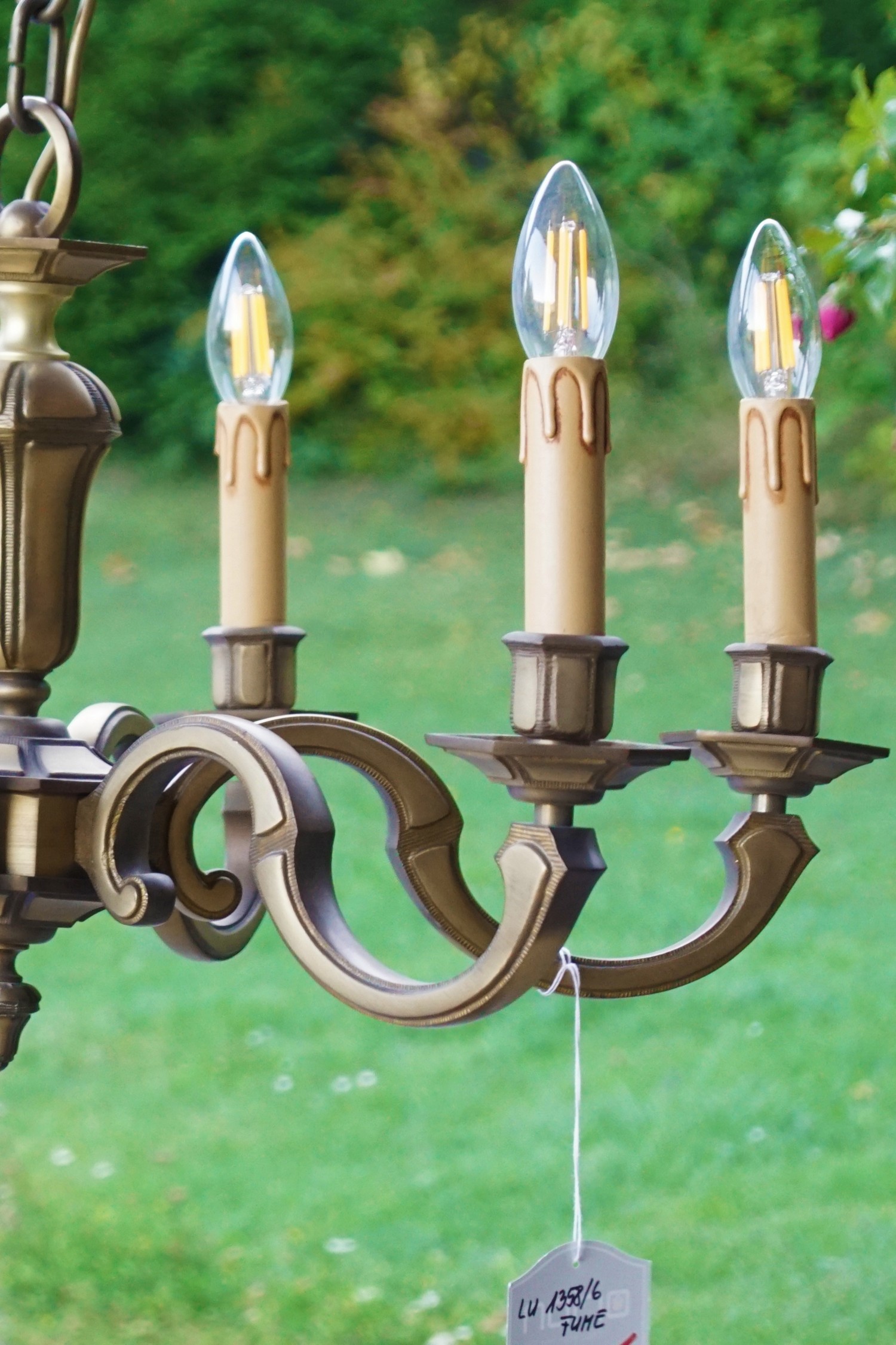 Kronleuchter Barockstil 6-flmg Messing Ausstellungsstück Orion Wien artisan brass antikstil Design Leuchter