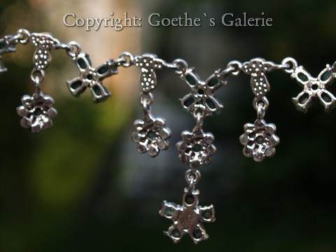 Collier Halskette 925 Silber Handarbeit Smaragd