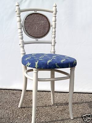 Vintage STUHL Sessel BUGHOLZ Boheme / Böhmen Holz * SHABBY CHIC weiß Fischel
