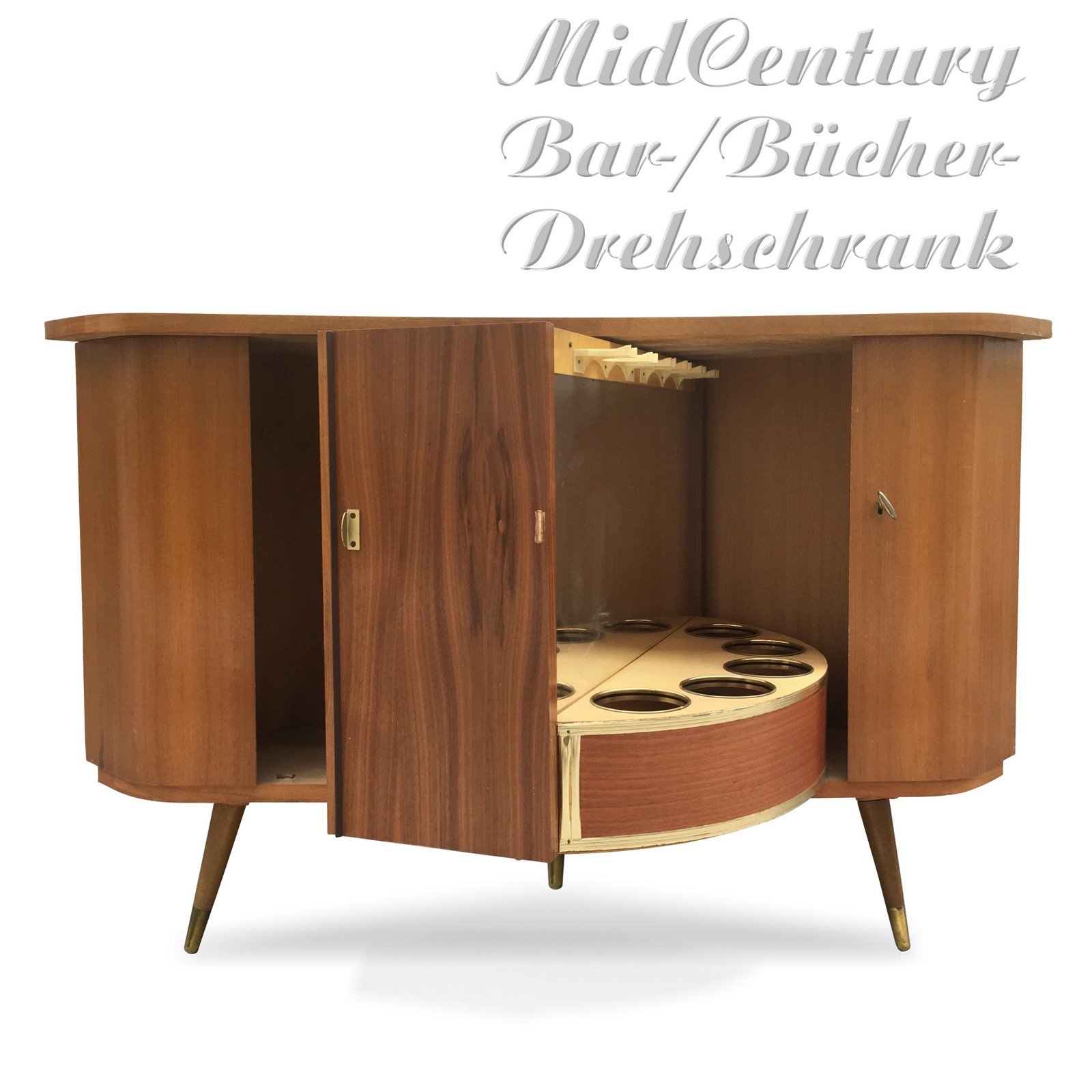 Barschrank Kommode Eckschrank Vintage Drehbar 60er-Jahre Barschrank Retro