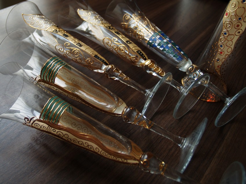 Nagel Sektgläser golden grün