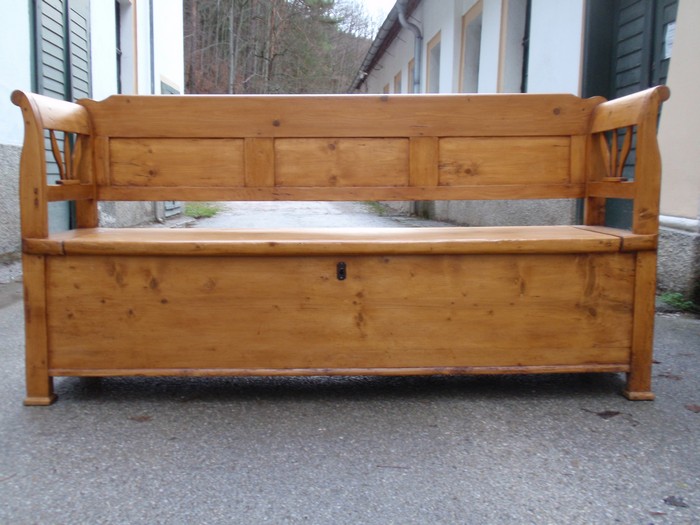 Truhenbank Weichholz antik