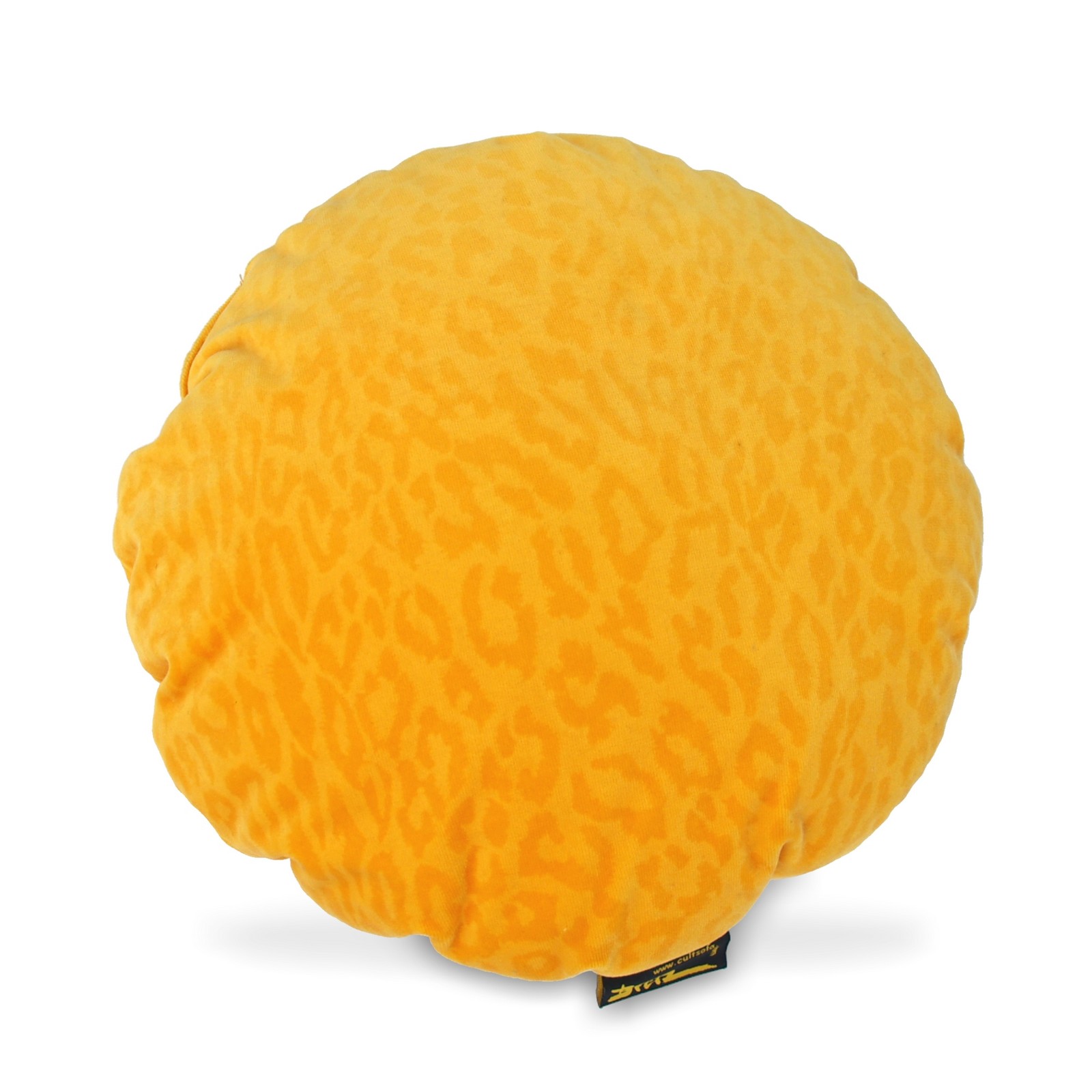 Bretz Cultsofa Kissen Polster rund klein Leopardenmuster gelb Leopardenmuster Kissen Bretz