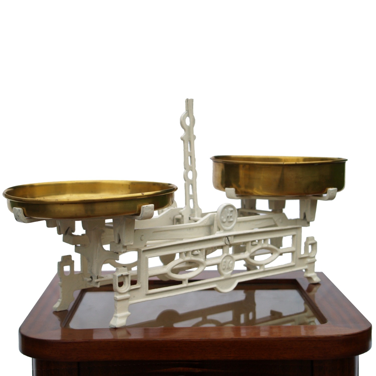 Vintage Waage Küchenwaage Retro Gusseisen Shabby Chic weiß waage antik