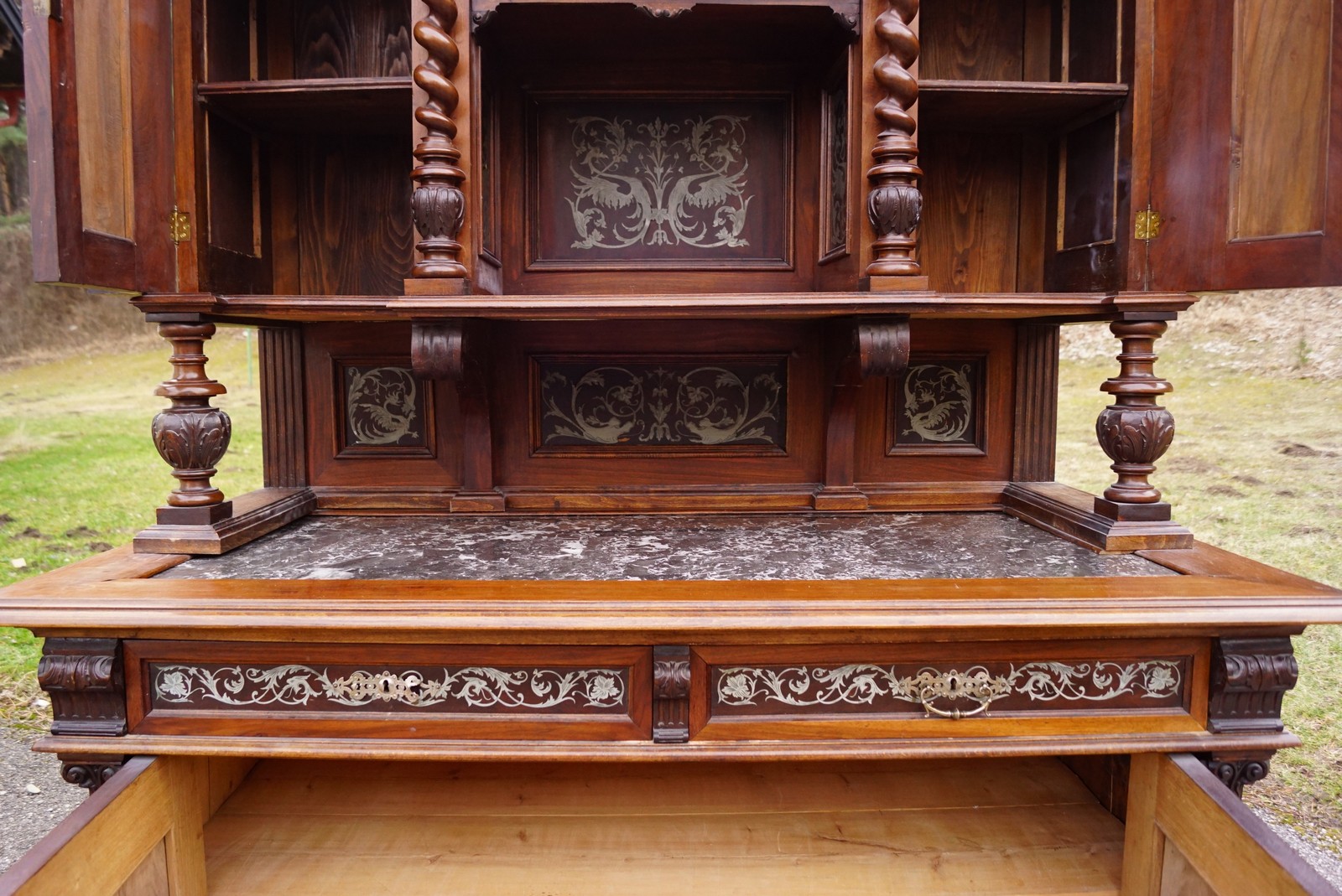 Große Kredenz Barschrank Bücherschrank Massivholz