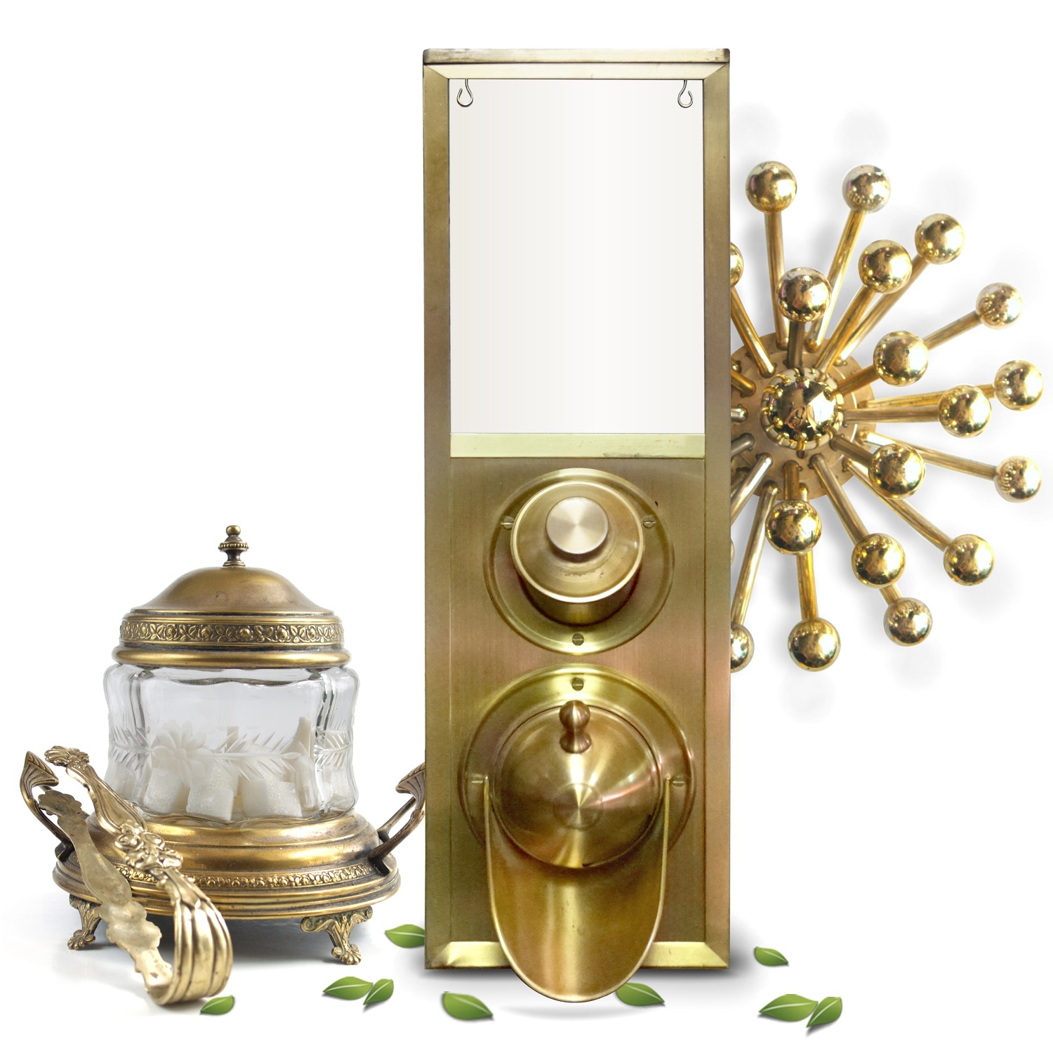 Kaffeeschütte Messing Zerealien Nüsse Spender Kaffeebohnenbehälter Kaffeeschütte Messing Kaffeebohnenbehälter Schütte Vorratsdose Küche Retrodesign