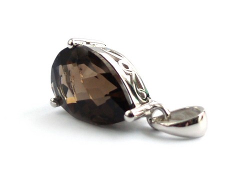 Anhänger 925 Silber Edelstein Schmuck großer Rauchtopas 925 Silber Anhänger Edelstein Rauchtopas