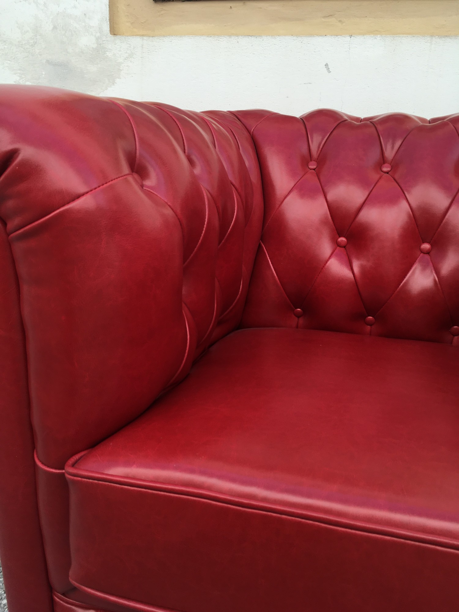 Chesterfield Sessel Clubsessel Stuhl Lederstuhl rot Armlehnstuhl