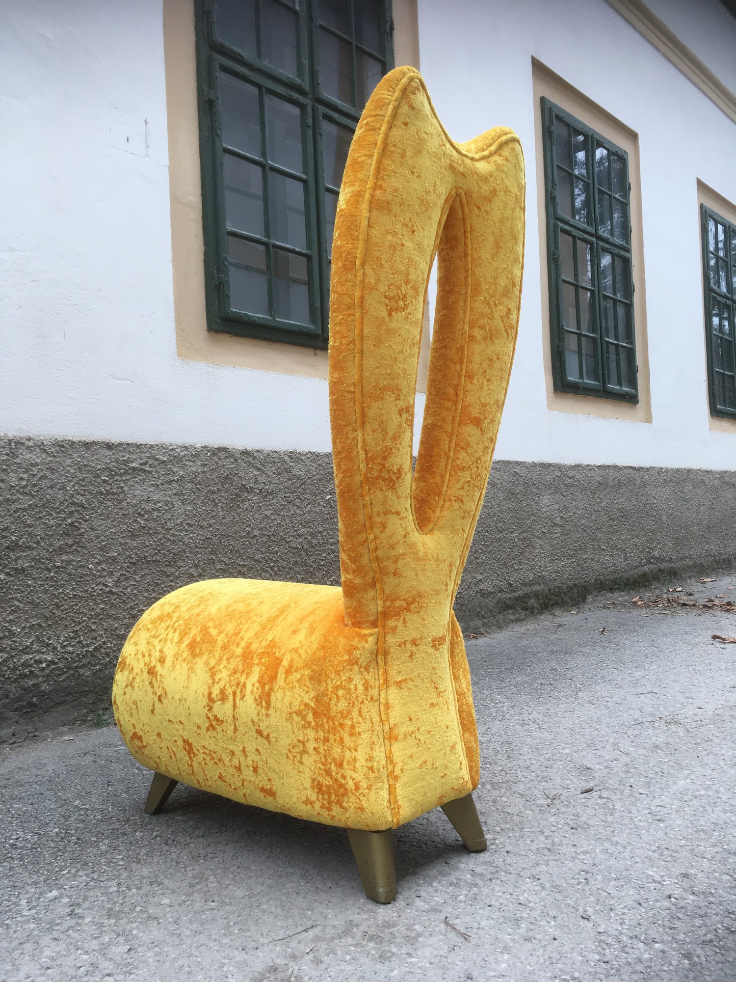 Bretz Sessel BUNNY Hochlehner Stuhl goldgelb Designsessel Original