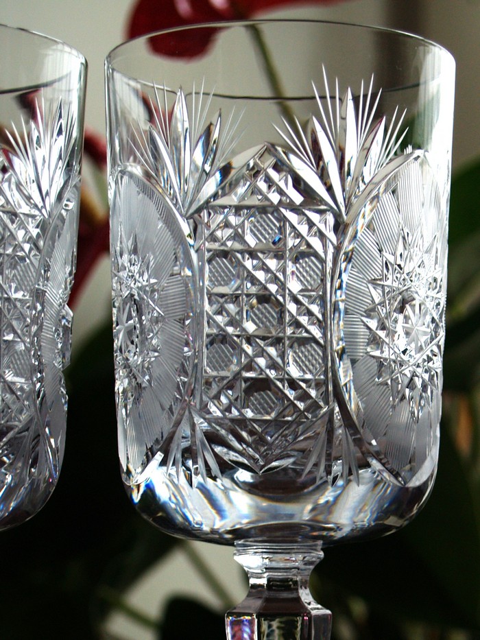 Bleikristall Weinglas handgeschliffen