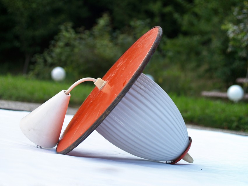 Midcentury Lampe rot Vintage