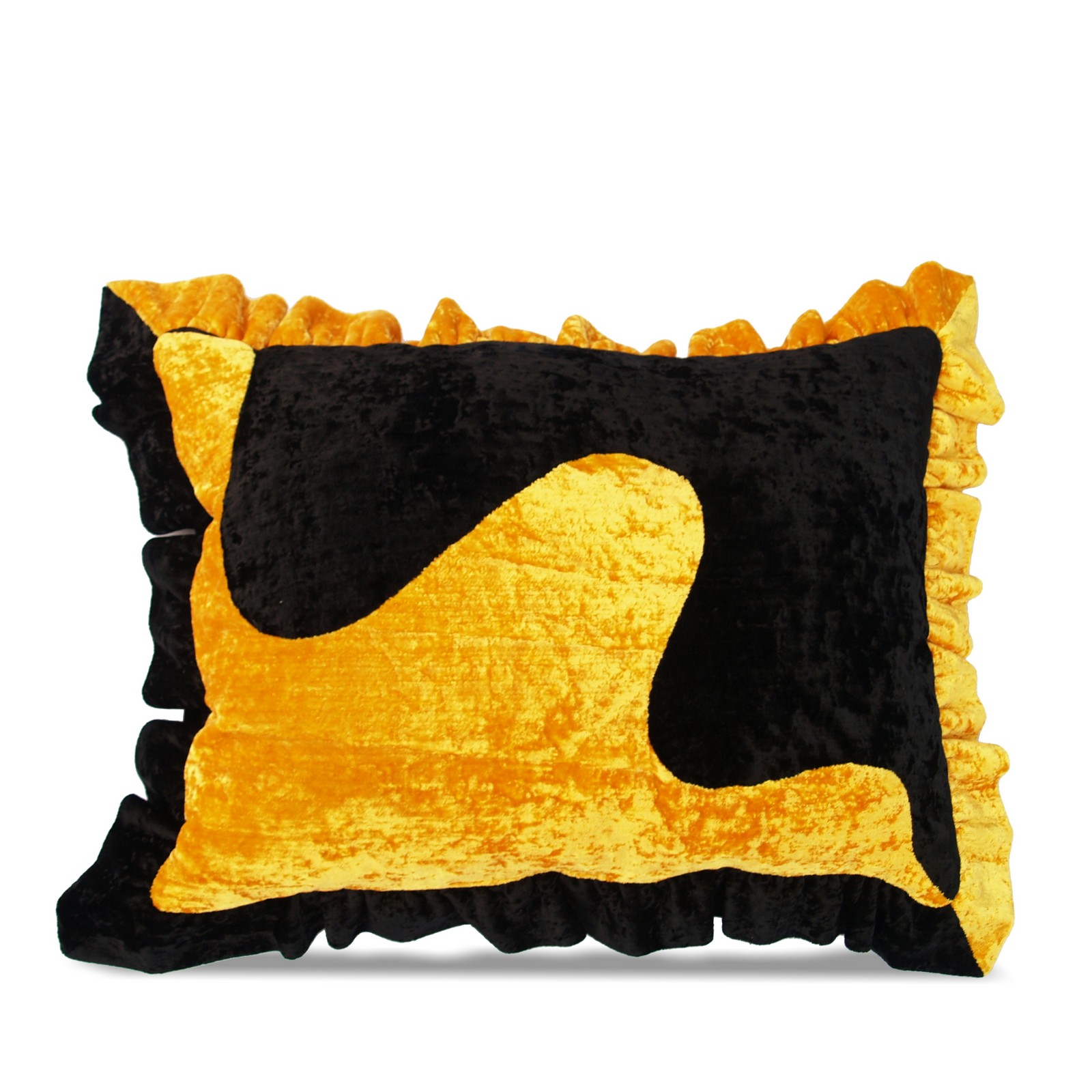 Bretz Kissen Rüschen schwarz gelb rechteckig groß Bretz Kissen