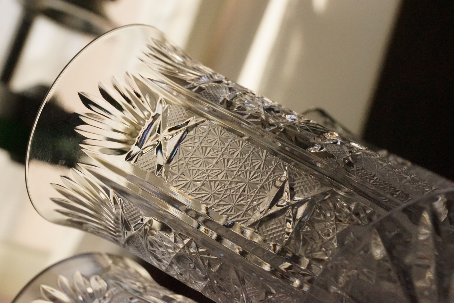 Sektgläser Bleikristall Gläser hoch Champagnerflöten Vintage geschilffen