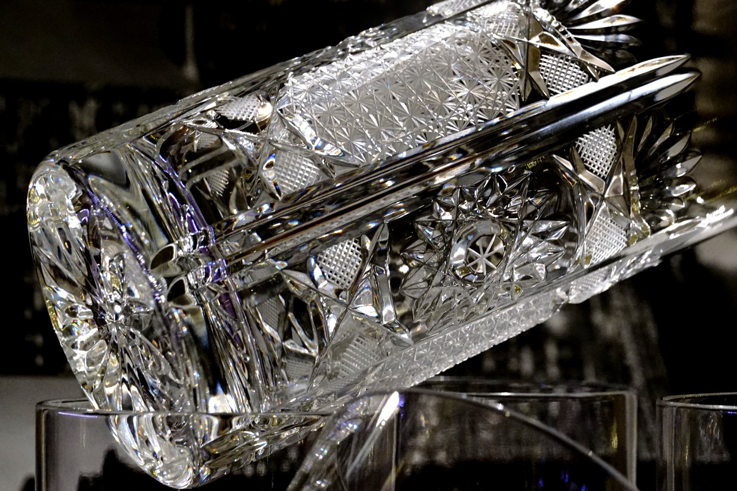 Bleikristall Wassergläser Flächenschliff