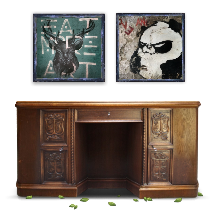 Antiker Schreibtisch geschnitzt Freisteher Herrenschreibtisch Schreibtisch antik beschnitzt laden Vollholz Antiquität shop kaufen