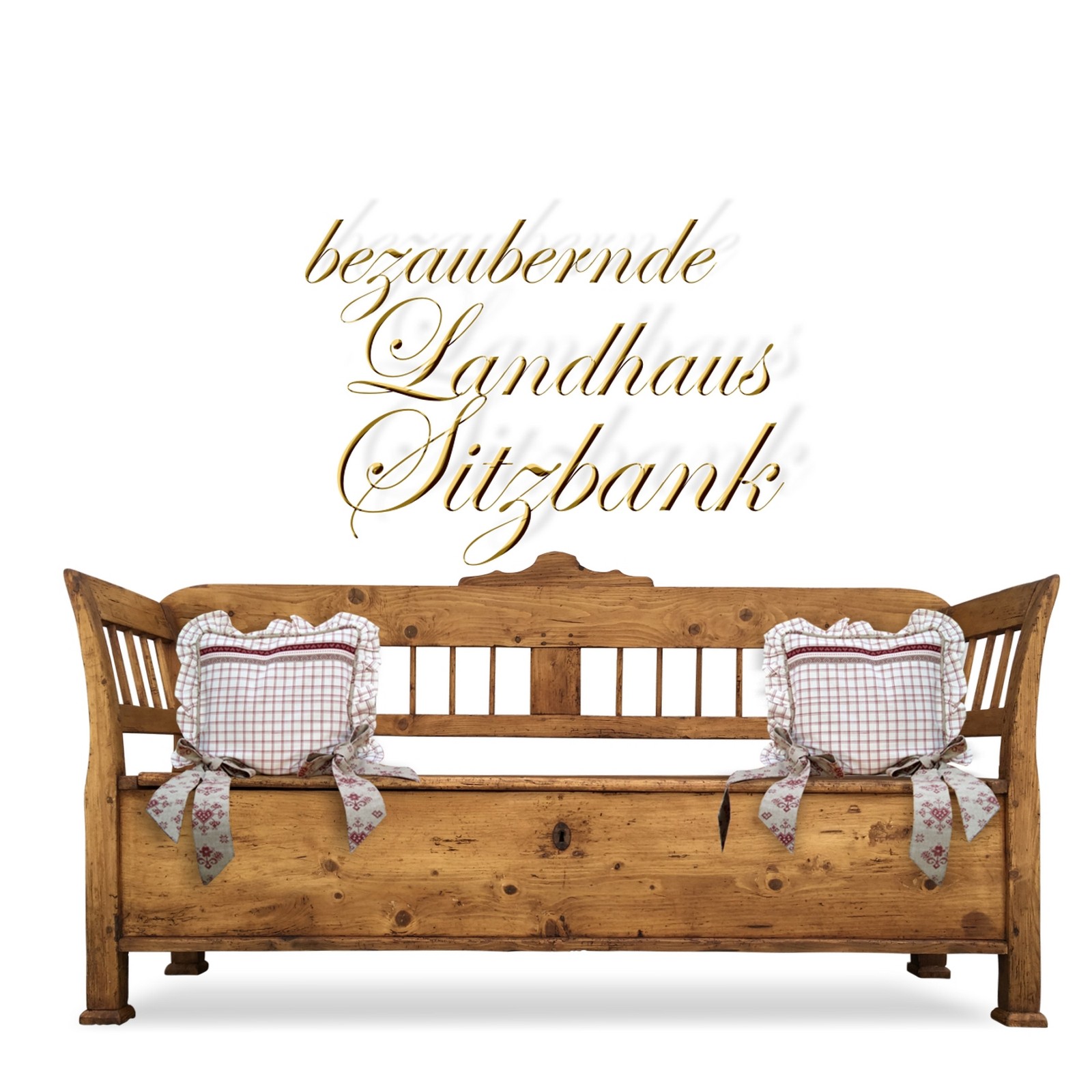 Truhenbank antik Landhausstil Küchenbank Sitzbank Weichholz Truhenbank Weichholz