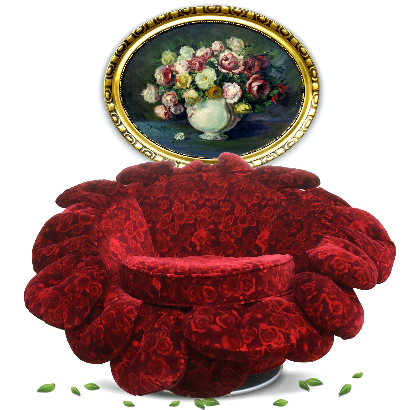 BRETZ Schaukelstuhl Rosenstoff Sessel Wipp- Drehstuhl ROSY Bretz Rosy Stuhl Rosenstoff rot Sofastulh Sessel Rosen