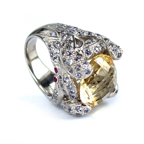Silber 925 Ring Citrin