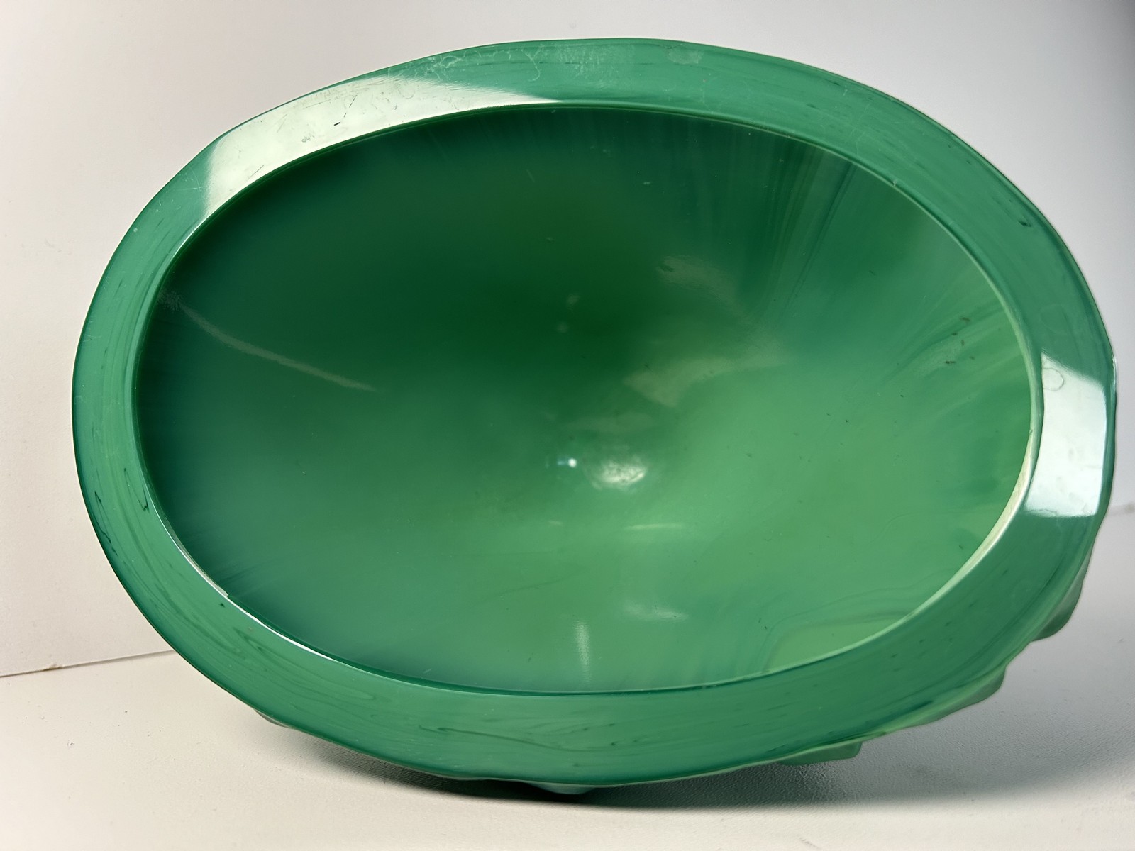 Schale Malachitglas schwer Frantisek Halama Vögel ca. 1930
