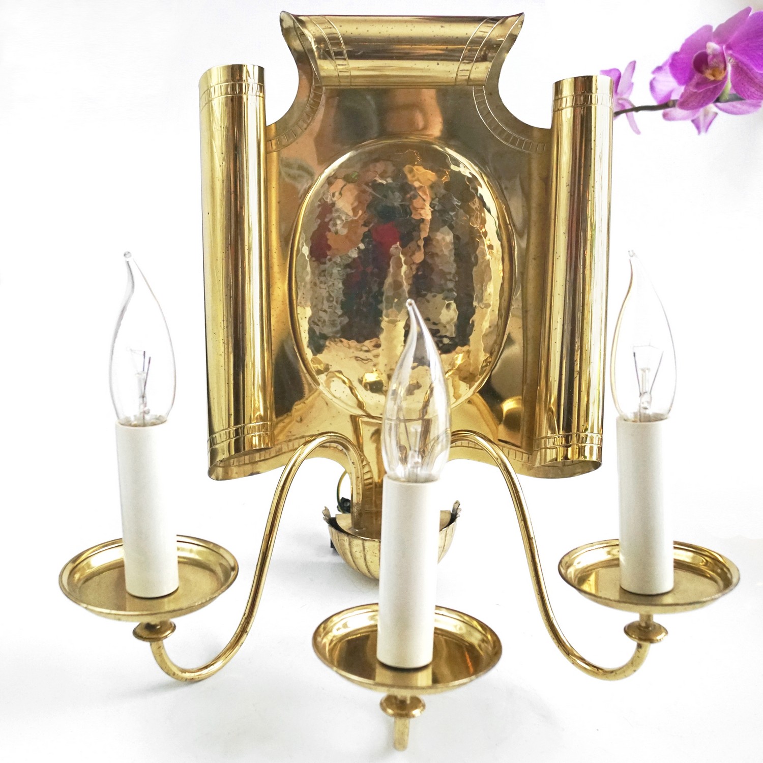 Wandlampe Wandleuchte dreiflammig gold glänzend Antikstil