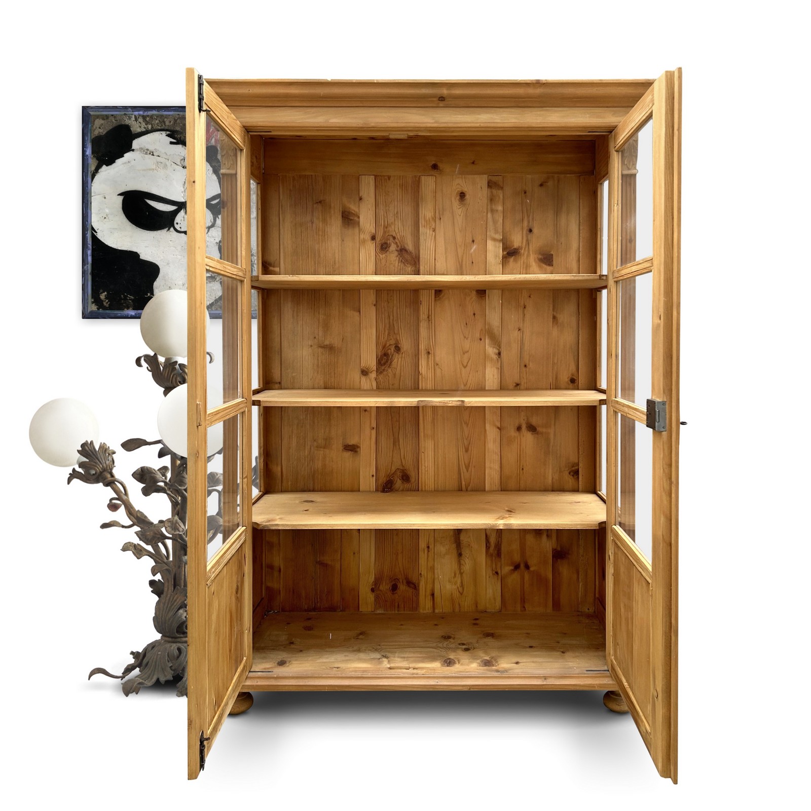 Landhaus Geschirrschrank Weichholz Bauernschrank Vitrine Landhaus Geschirrschrank Weichholz Bauernschrank Vitrine ♥