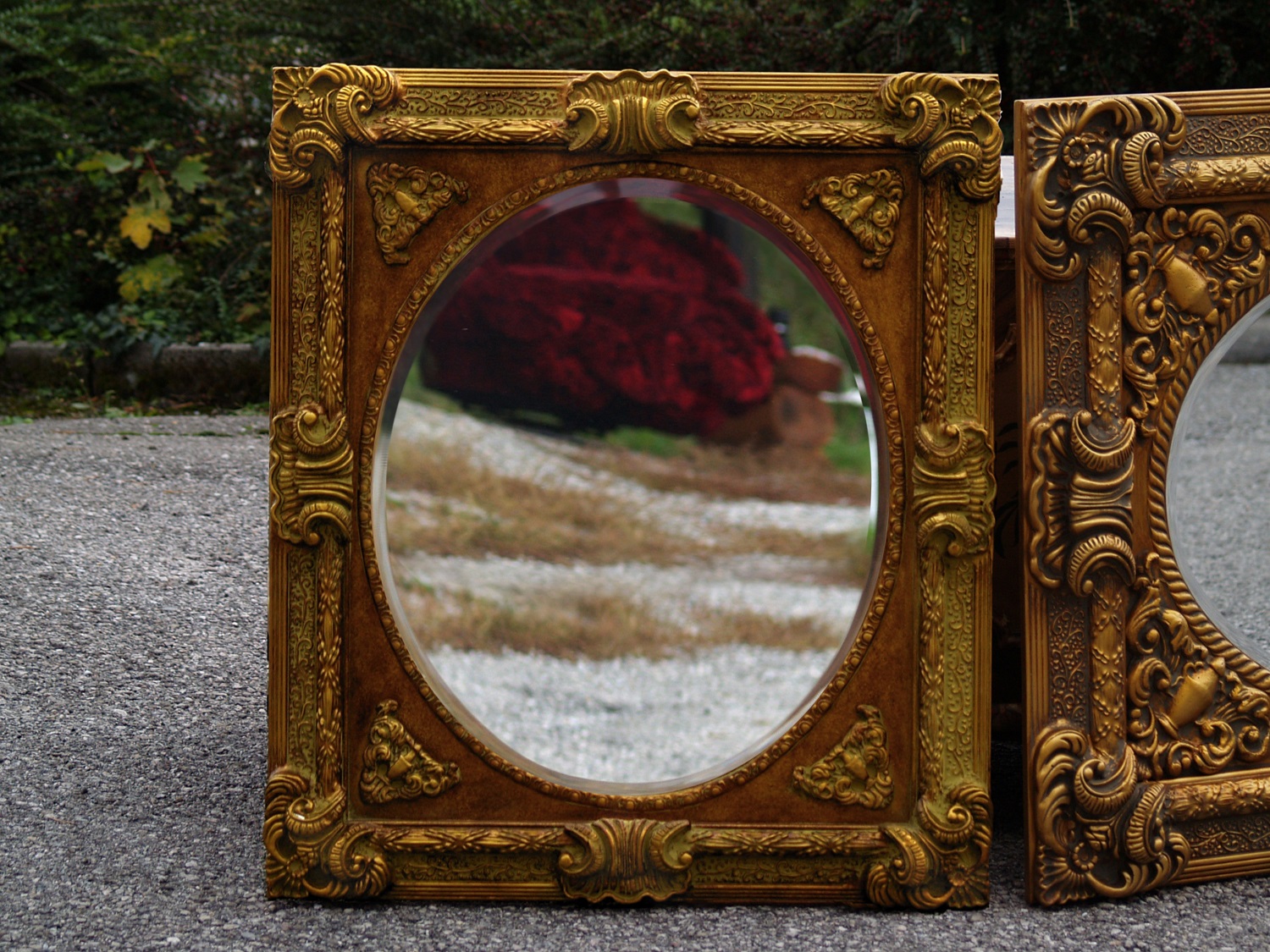 Barockstil Spiegel goldener Rahmen groß Hörner prunk