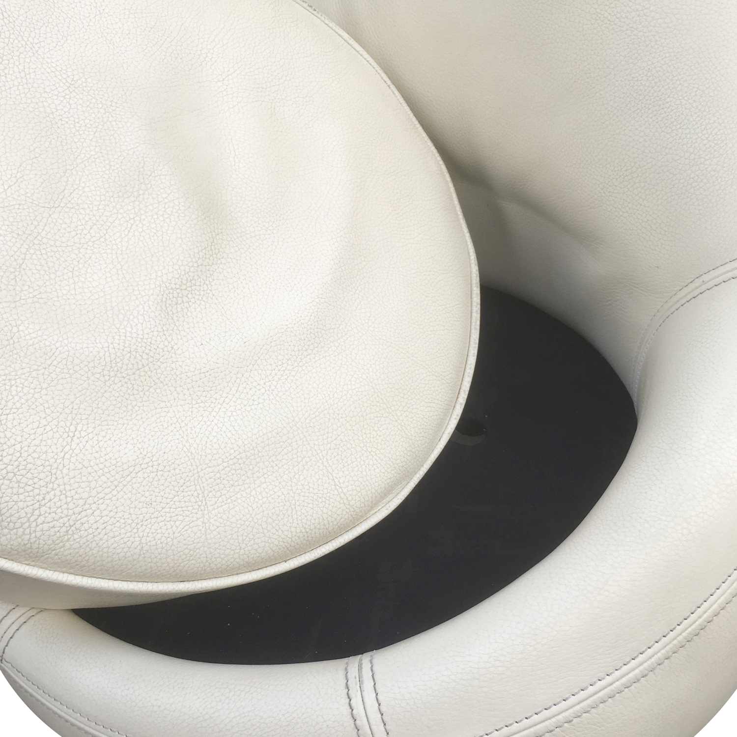 Bretz Sessel Jeannie Leder weiß creme Stuhl Designklassiker gebraucht