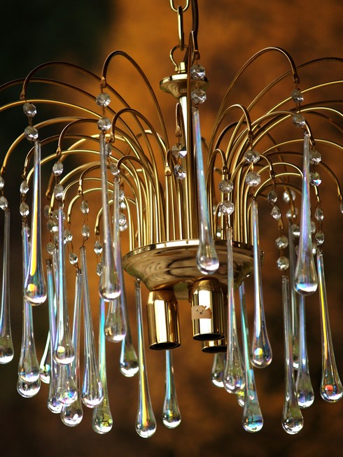 Murano Glastropfen Luster Messing